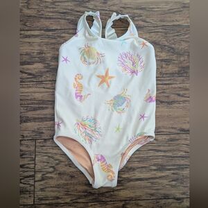 💥3/$24 Crewcuts Cream Beach Theme One Piece Swim Suit